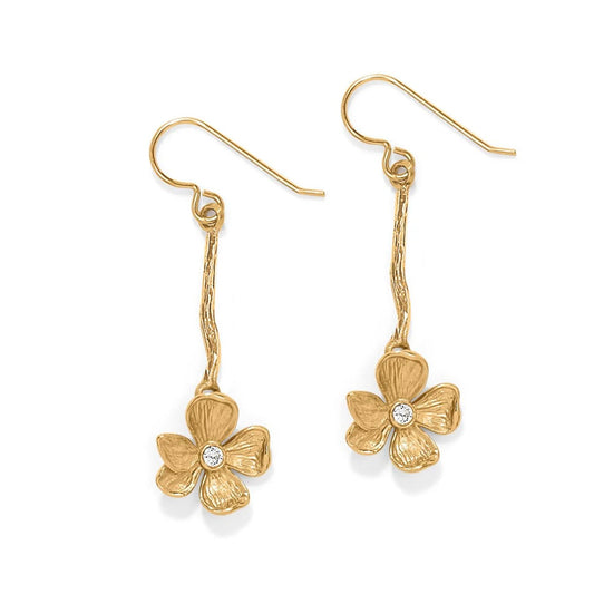 Everbloom Wind Flower Gold French Wire Earrings JA0155 - She Chester