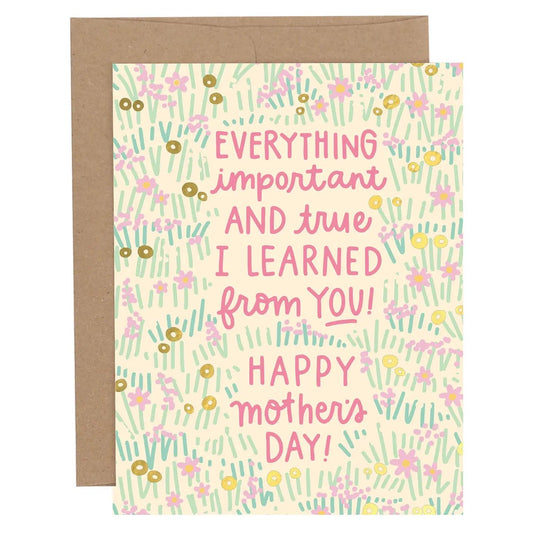 Everything I've Learned Mother's Day Card - She Chester