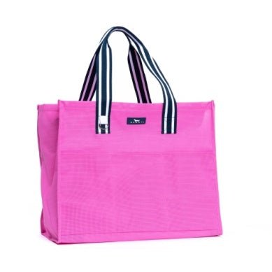 EXTENDED STAY TOTE RED VIOLET WOVEN - She Chester