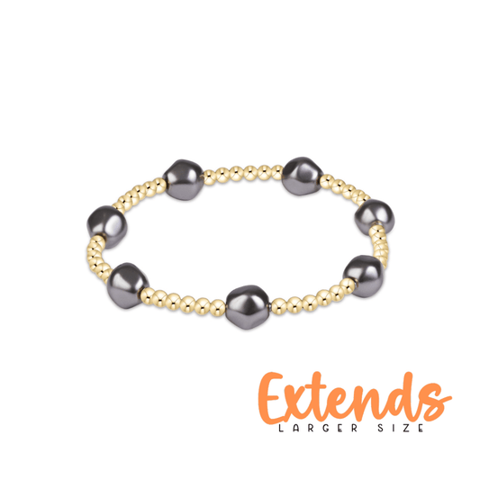 Extends Admire Pearl Dark Grey 3mm Gold Bracelet - She Chester