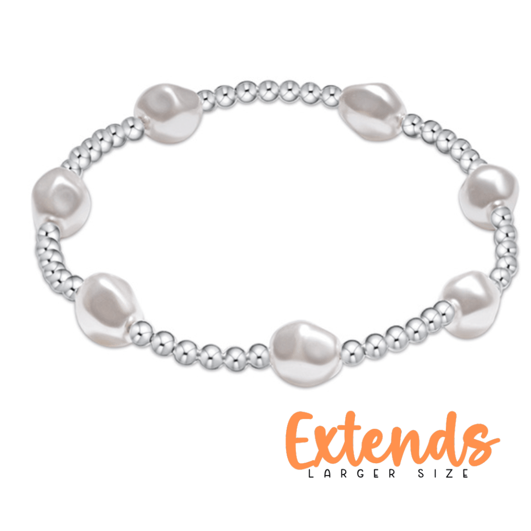 EXTENDS - Admire Sterling 3mm Pearl Bead Bracelet - She Chester