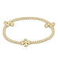 Extends Beaded 4mm Gold Signature Cross 2.5mm Gold Bracelet - She Chester