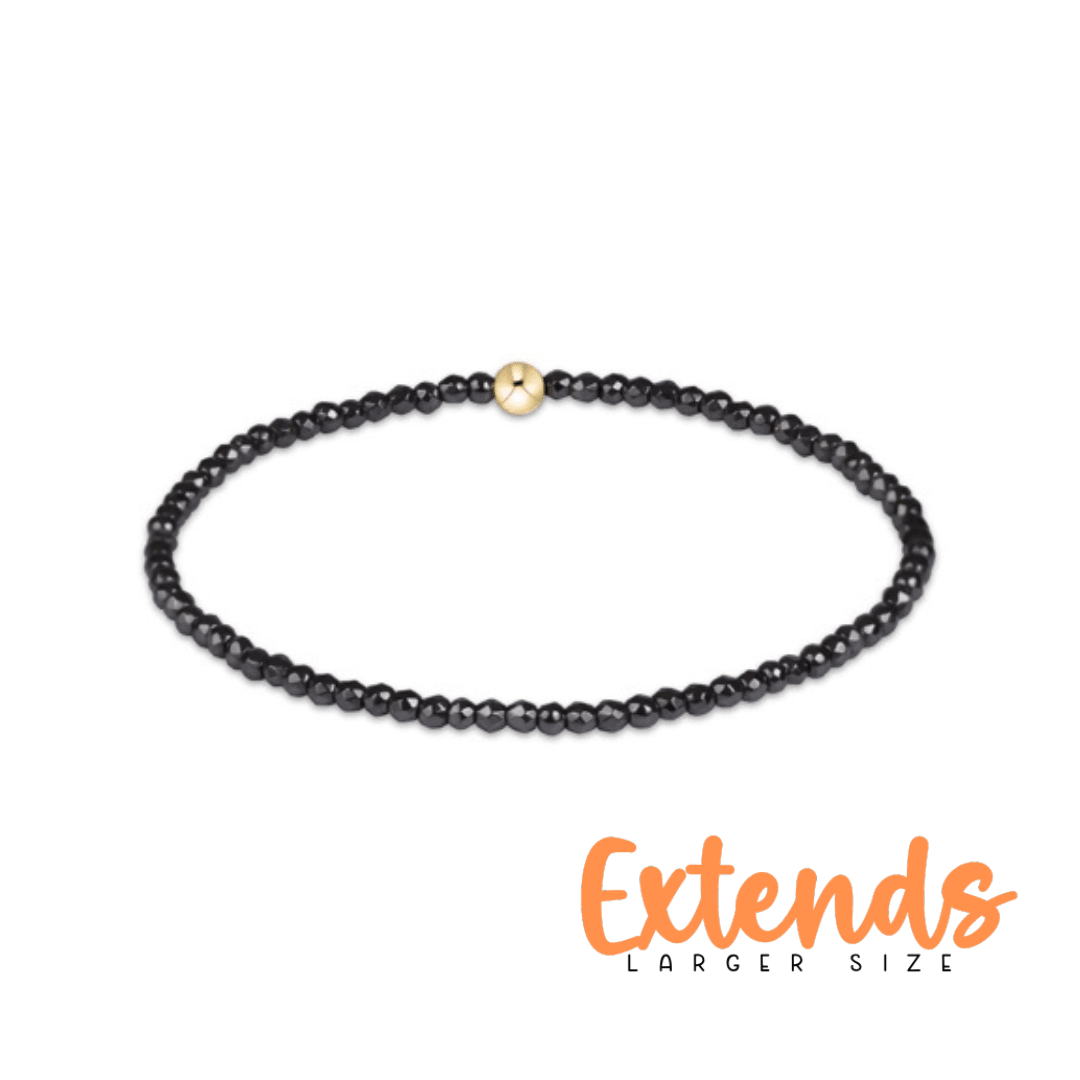 Extends Classic Faceted Hematite 2mm Bracelet - She Chester