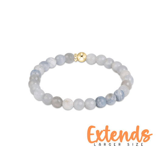 Extends Classic Gemstone 6mm Bracelet - Aquamarine - She Chester