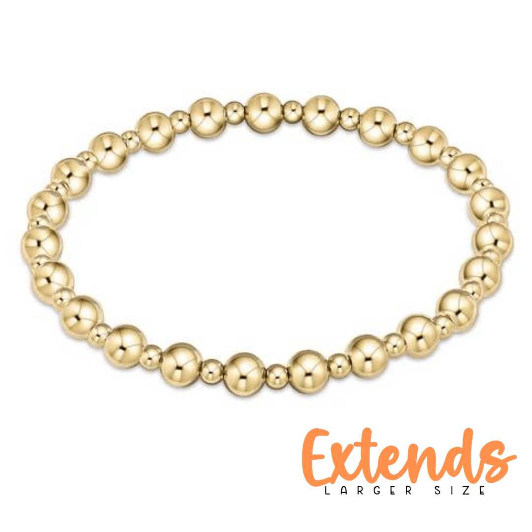 EXTENDS Classic Gold Grateful 5MM Bead Bracelet - She Chester