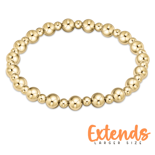 EXTENDS Classic Gold Grateful 6MM Bead Bracelet - She Chester