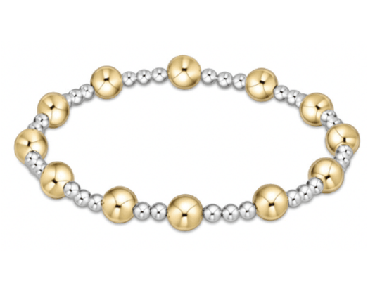 Extends - Classic Mixed Metal 6mm Bead Bracelet - She Chester