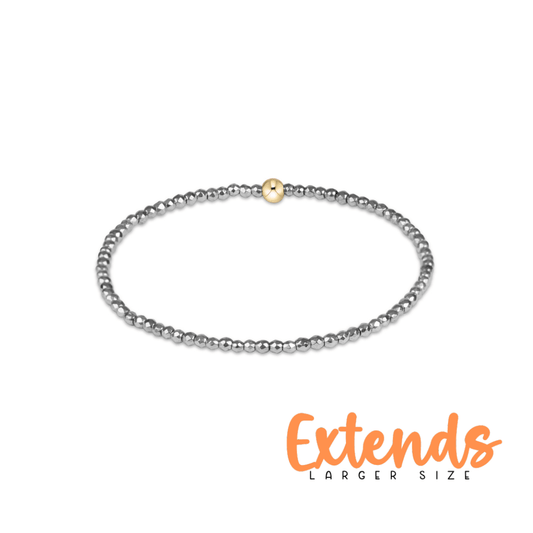 Extends Classic Silver Faceted Hematite 2mm Bracelet - She Chester