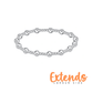 Extends - Classic Sincerity Pattern 5mm Bead Bracelet - Sterling - She Chester