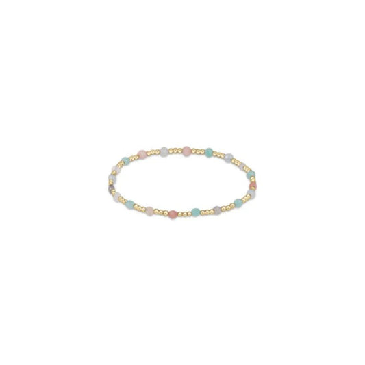 EXTENDS - GEMSTONE GOLD SINCERITY PATTERN 3MM BEAD BRACELET - HOT MESS SS25 - She Chester