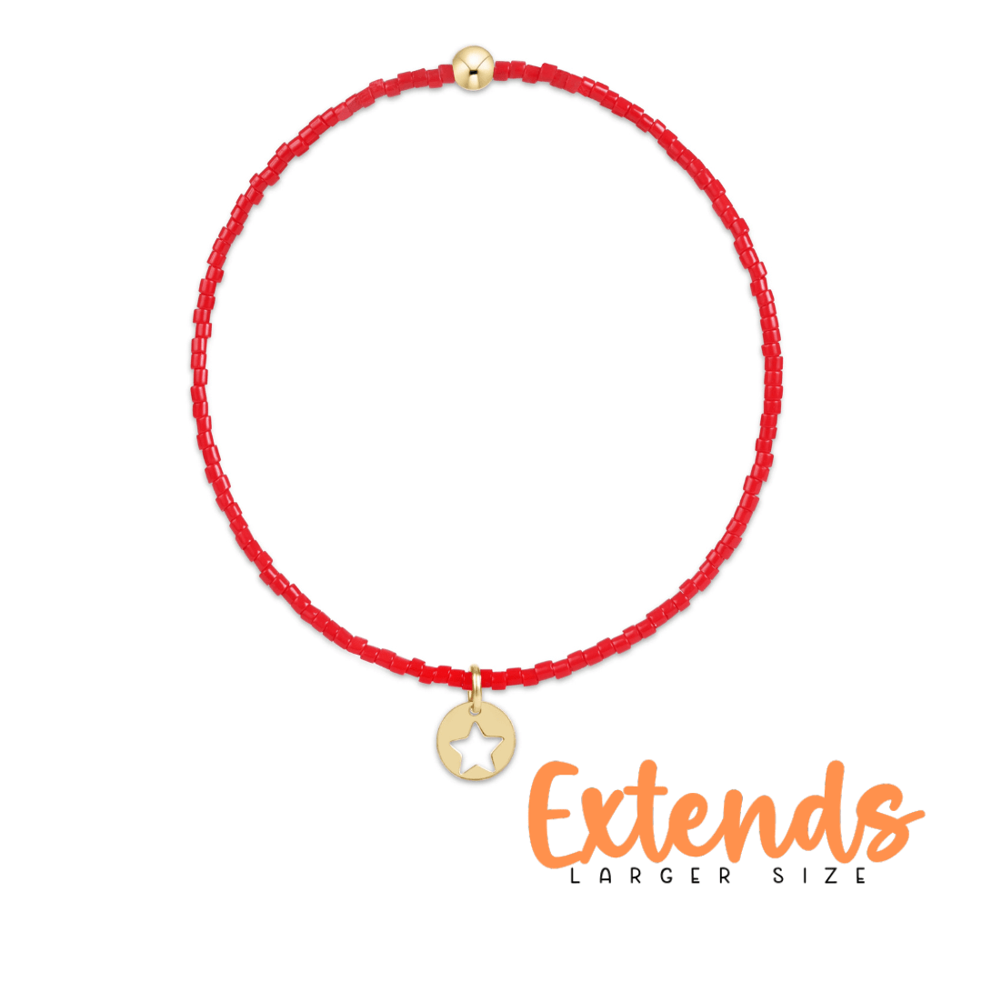 Extends Hope Classic Bracelet - Bright Red - Star - She Chester
