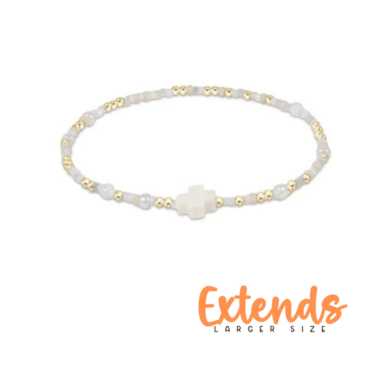 EXTENDS - HOPE UNWRITTEN SIGNATURE CROSS BRACELET - CALL ME ON MY SHELLPHONE - She Chester