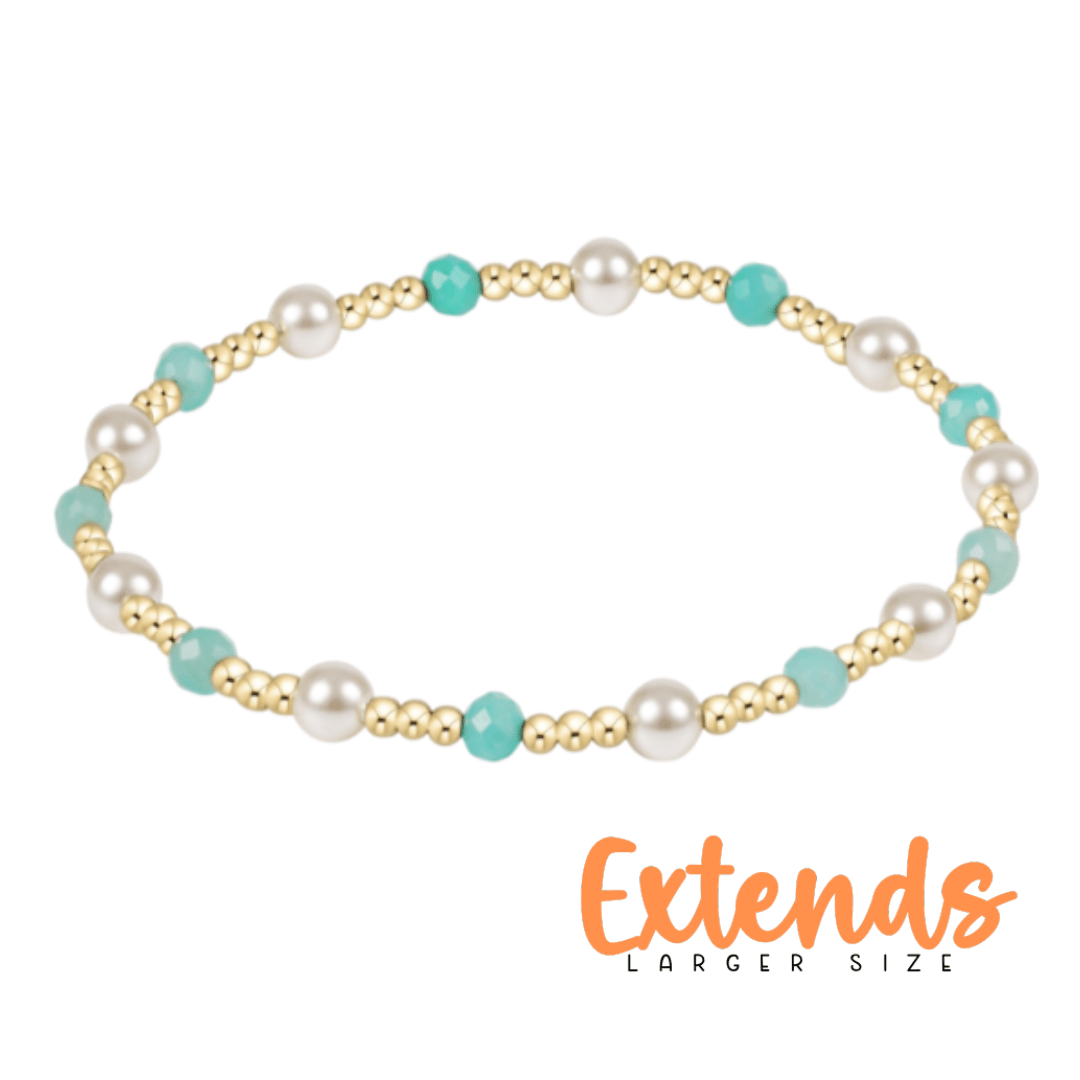 Extends Pearl Sincerity 4mm Gem Bracelet - Amazonite - She Chester