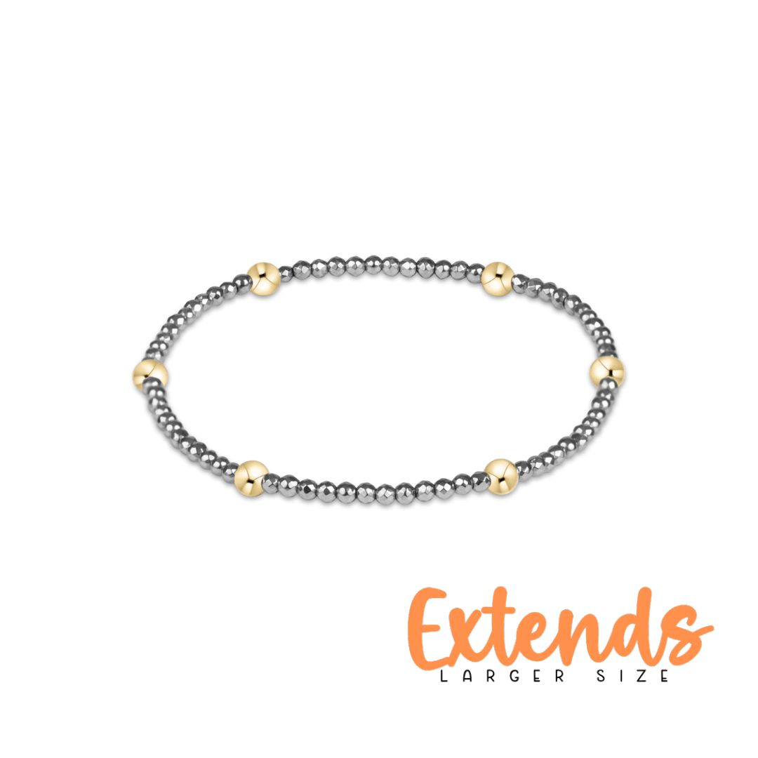 Extends Presence Silver Faceted Hematite 2mm Bracelet - She Chester
