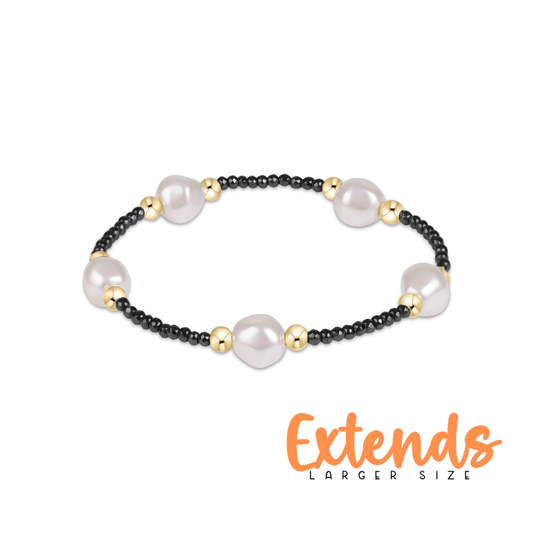 Extends Purpose Admire Pearl 8mm Faceted Hematite Bracelet - She Chester
