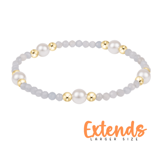 Extends Purpose Pearl 6mm Gem Bracelet - Aquamarine - She Chester