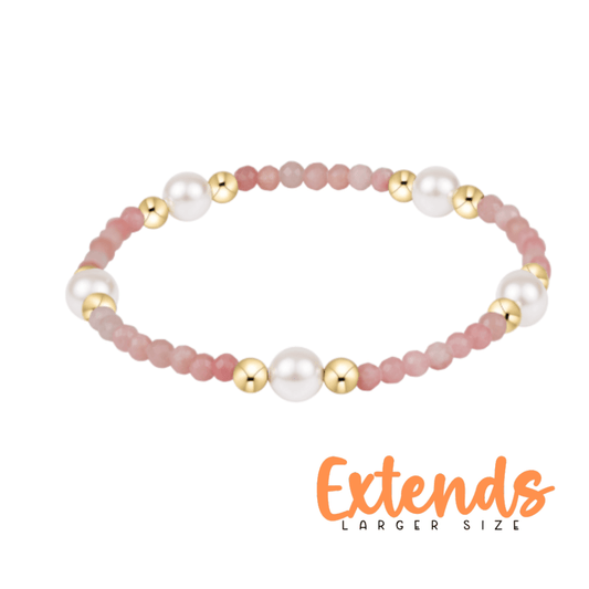 Extends Purpose Pearl 6mm Gem Bracelet - Pink Opal - She Chester