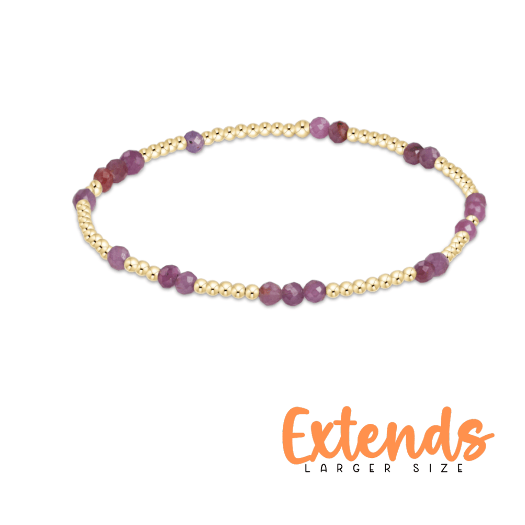 EXTENDS Ruby Gemstone Gold Sincerity 3mm Bracelet - She Chester