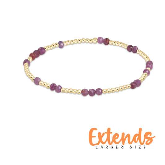 EXTENDS Ruby Gemstone Gold Sincerity 3mm Bracelet - She Chester