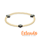 Extends Signature Cross 3mm Gold Bracelet - Mother Of Pearl - Black Tahitian - She Chester