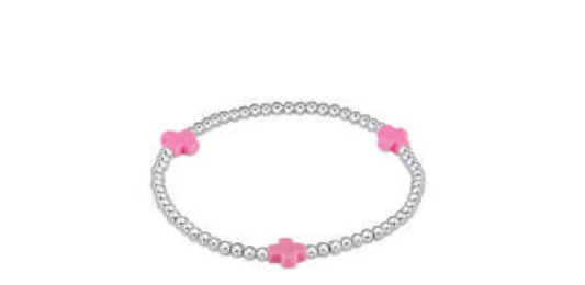 EXTENDS Signature Cross Sterling Silver 3mm Bright Pink - She Chester