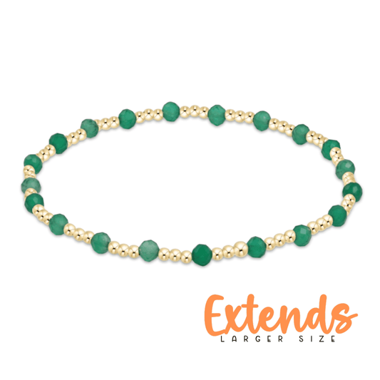 EXTENDS Sincerity Gold 3MM Bracelet - Green Onyx - She Chester
