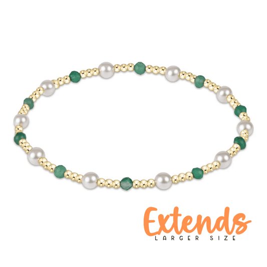 EXTENDS Sincerity Gold Pearl 4MM Bracelet - Green Onyx - She Chester