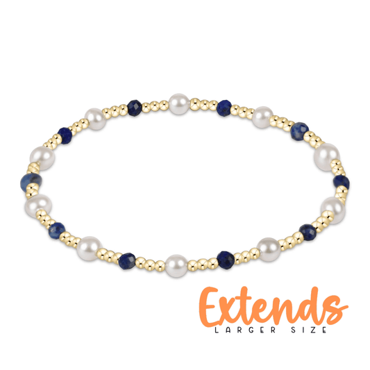 EXTENDS Sincerity Gold Pearl 4MM Bracelet - Lapis - She Chester