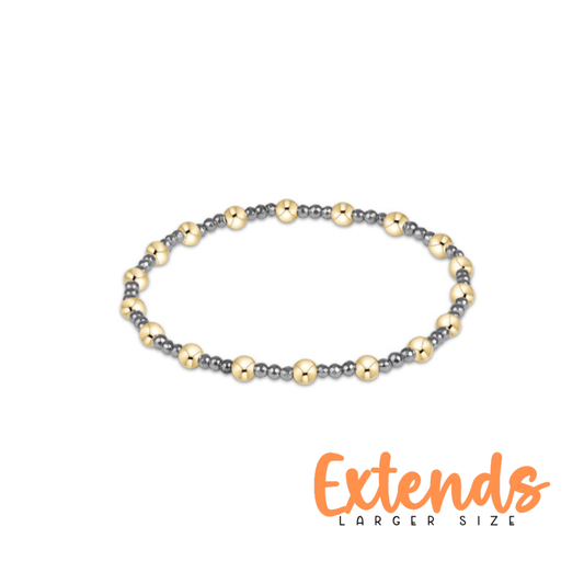 Extends Sincerity Silver Faceted Hematite 2mm Bracelet - She Chester