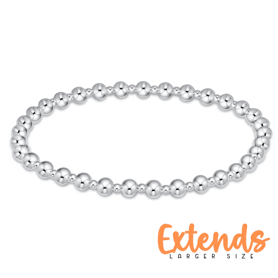 EXTENDS Sterling Grateful 4mm Bead Bracelet - She Chester