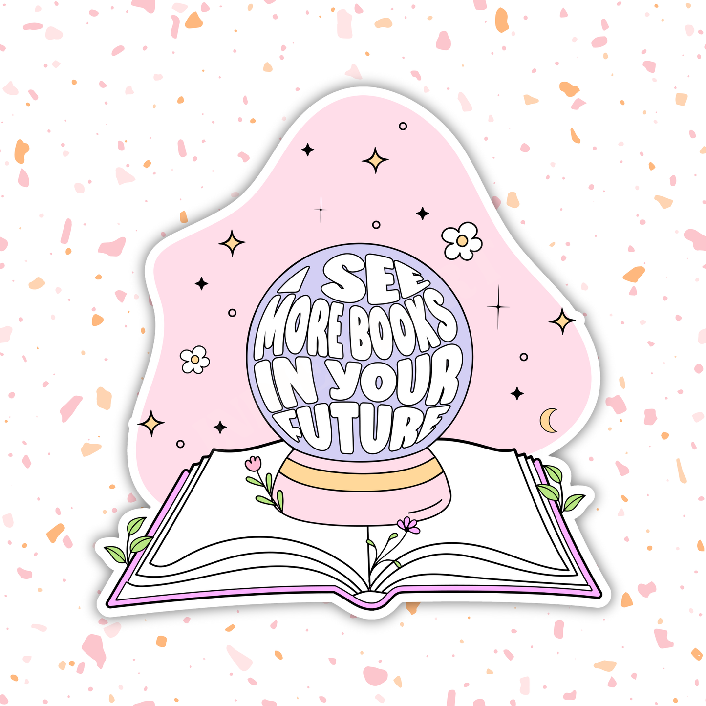 Bookish Fortune Teller Sticker : 2.5"