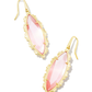 Genevieve Drop Earrings Gold Luster Pink Cats Eye