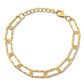 Fabiola Gold Textured Paper Clip Chain Bracelet - 55 - She Chester