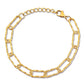 Fabiola Gold Textured Paper Clip Chain Bracelet - 55