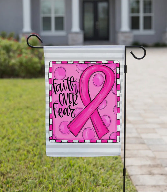 Faith Over Fear Breast Cancer Flag - She Chester