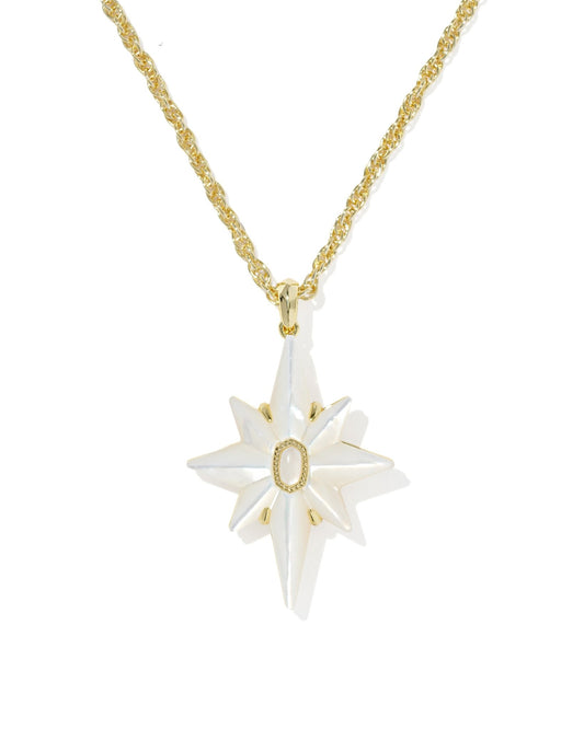 FATE STAR SHORT PENDANT NECKLACE - GOLD IVORY MOTHER OF PEARL - She Chester