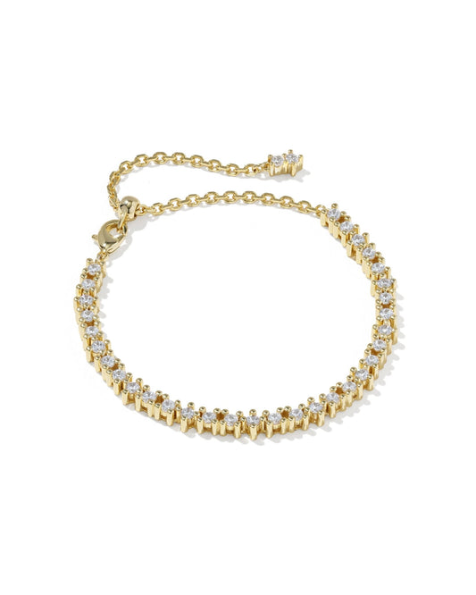FATE TENNIS BRACELET - GOLD WHITE CZ - She Chester