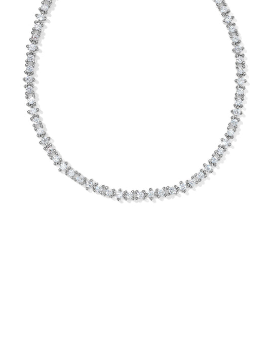 FATE TENNIS NECKLACE - SILVER WHITE CZ - She Chester