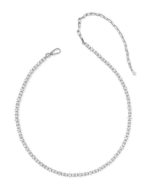 FATE TENNIS NECKLACE - SILVER WHITE CZ - She Chester