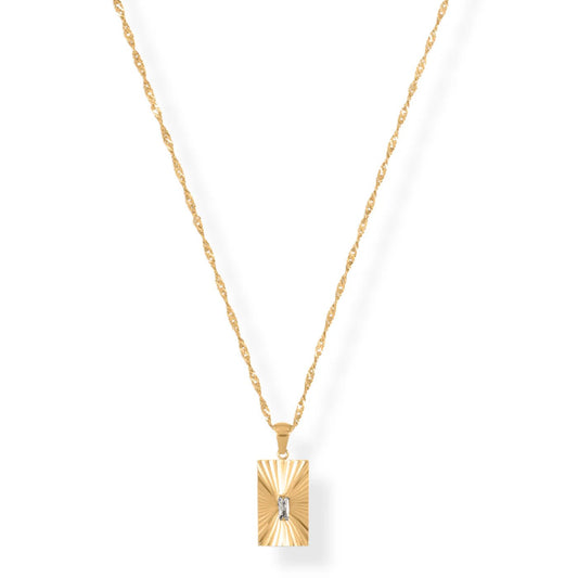 Fatima Sunburst Tag Necklace - She Chester