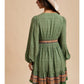 Gaia Green Printed Mini Dress