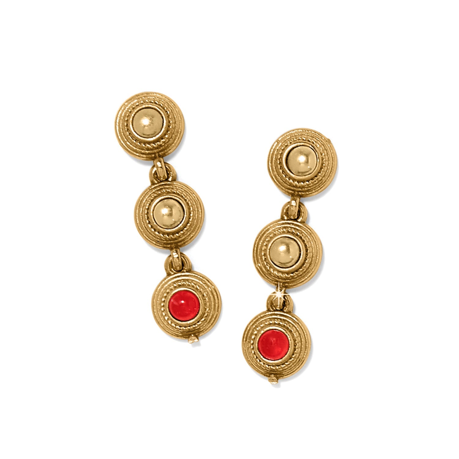 Ferrara Red/Gold Drop Post Earrings - JA9987 - She Chester