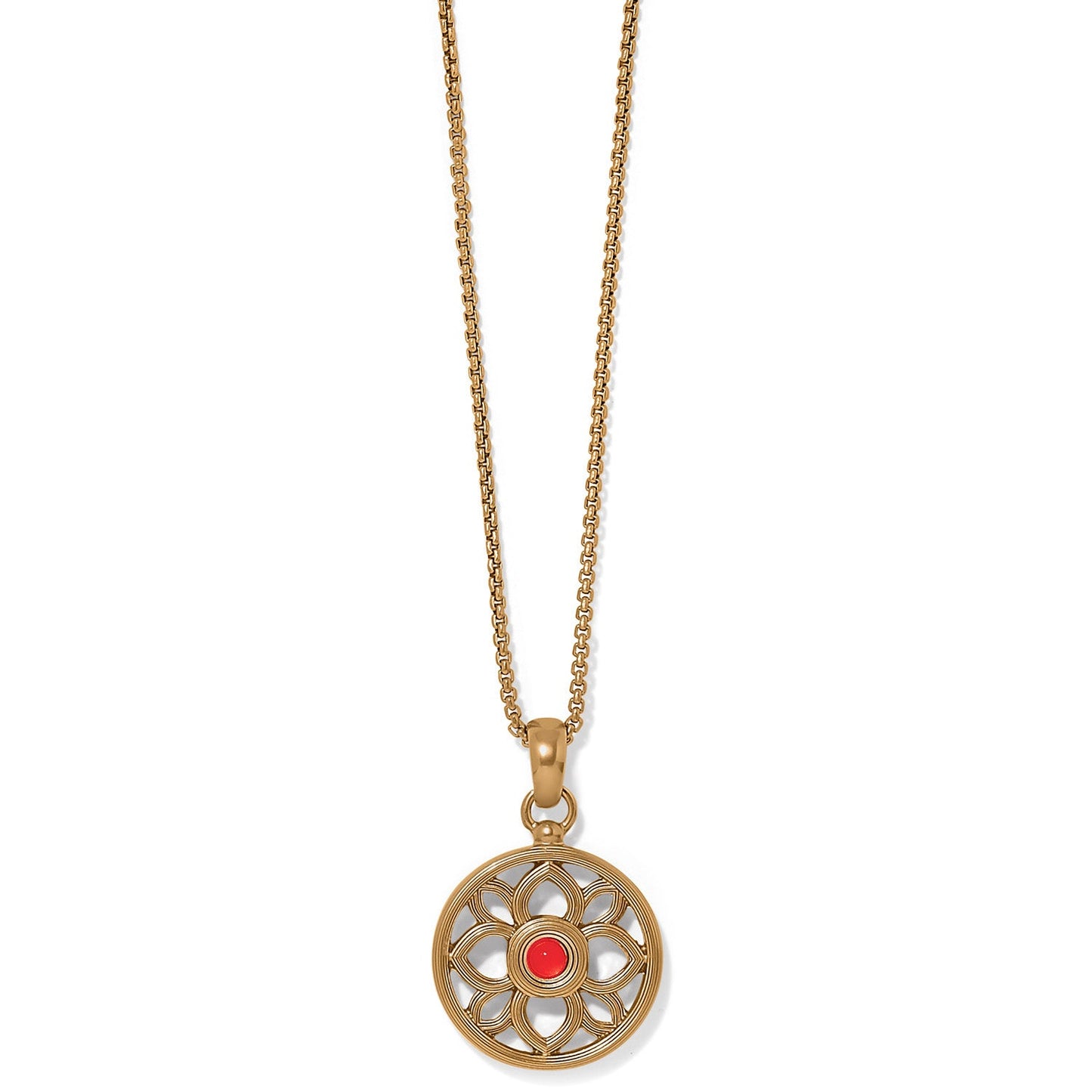 Ferrara Red/Gold Large Pendant Necklace - JM7561 - She Chester