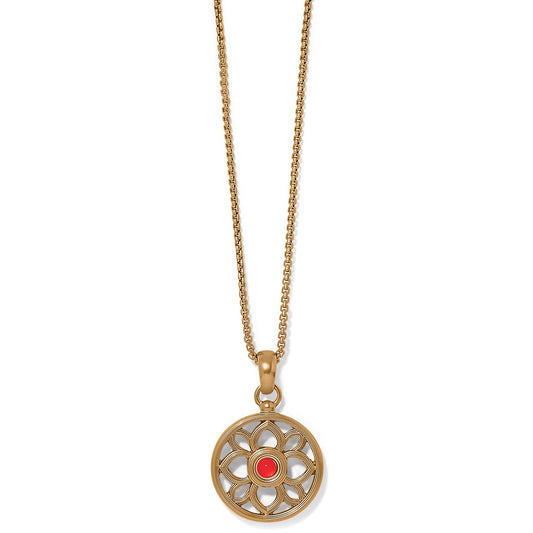 Ferrara Red/Gold Large Pendant Necklace - JM7561 - She Chester