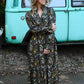 Fields of Fall Black Dress - She Chester