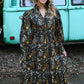 Fields of Fall Black Dress - She Chester