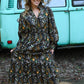 Fields of Fall Black Dress - She Chester