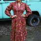 Fields of Fall Maroon Dress - She Chester
