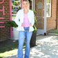 Fit and Flare Trucker Jacket - Bright White - She Chester