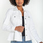 Fit and Flare Trucker Jacket - Bright White - She Chester